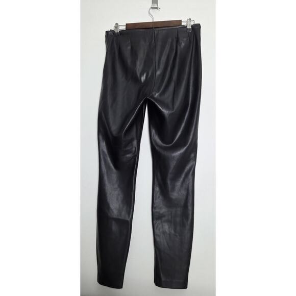 Zara‎ Medium Faux Leather Pants Black Slim with Ankle Zip - Picture 3 of 7